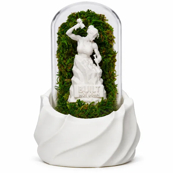 Polymer_Glass_Dome_White_Self_Made_Woman_Preserved_Moss_Decor