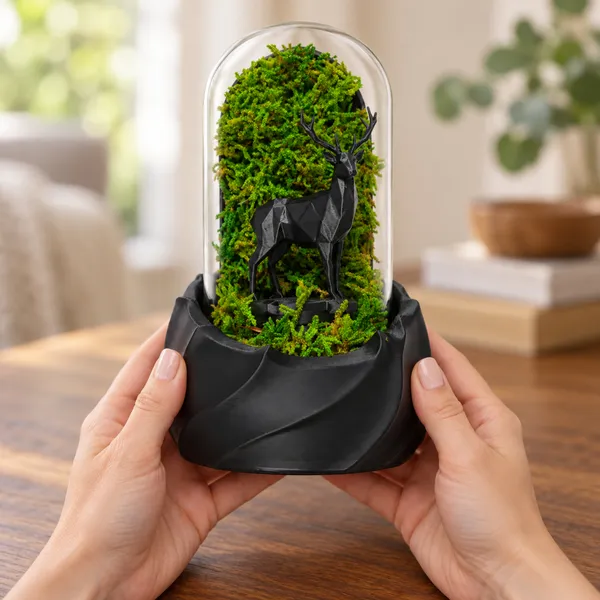 Polymer_Glass_Woodland_Moss_Deer_Black_For_Glass_Dome_Decor
