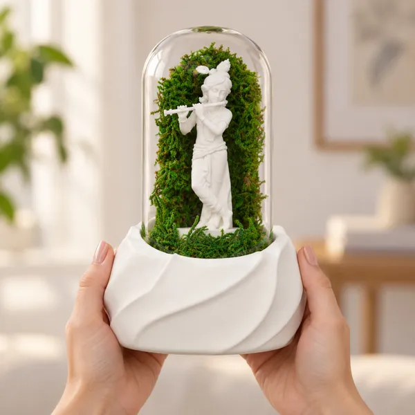Polymer_Glass_Spiritual_Moss_Krishna_Flute_Player_White_For_Glass_Dome_Decor