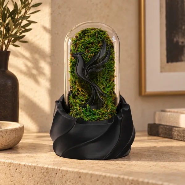 Polymer_Glass_Dome_Black_Phoenix_Preserved_Moss_Decor