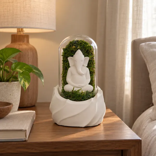 Polymer_Glass_Spiritual_Moss_Ganesha_White_For_Glass_Dome_Decor