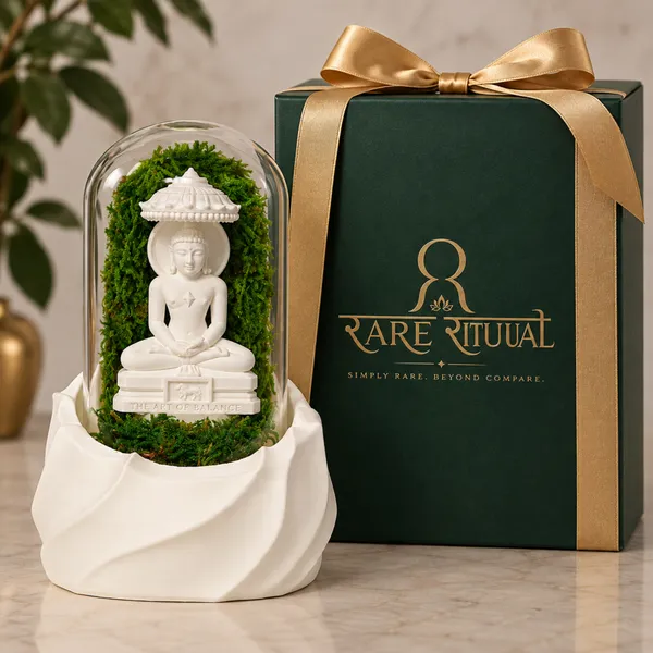 Polymer_Glass_Spiritual_Moss_Mahaveer_White_For_Glass_Dome_Decor