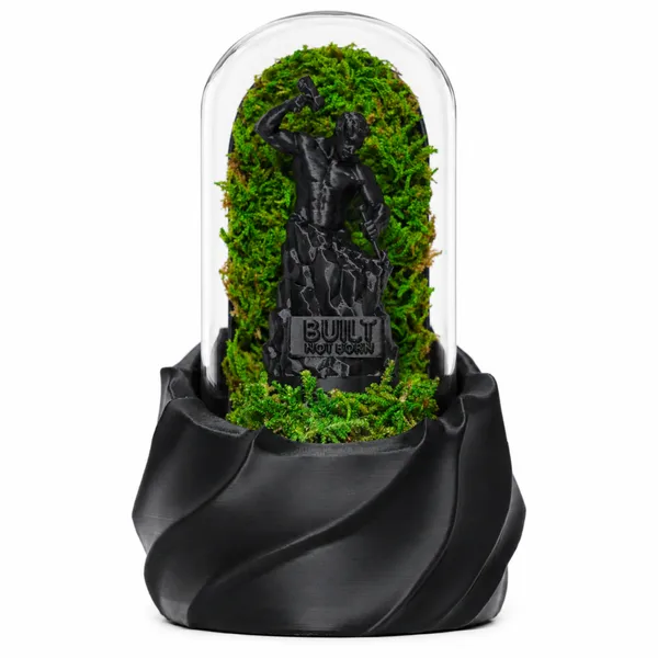 Polymer_Glass_Contemporary_Moss_Warrior_Figurine_Black_For_Glass_Dome_Decor