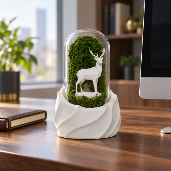 Polymer_Glass_Woodland_Moss_Deer_White_For_Glass_Dome_Decor