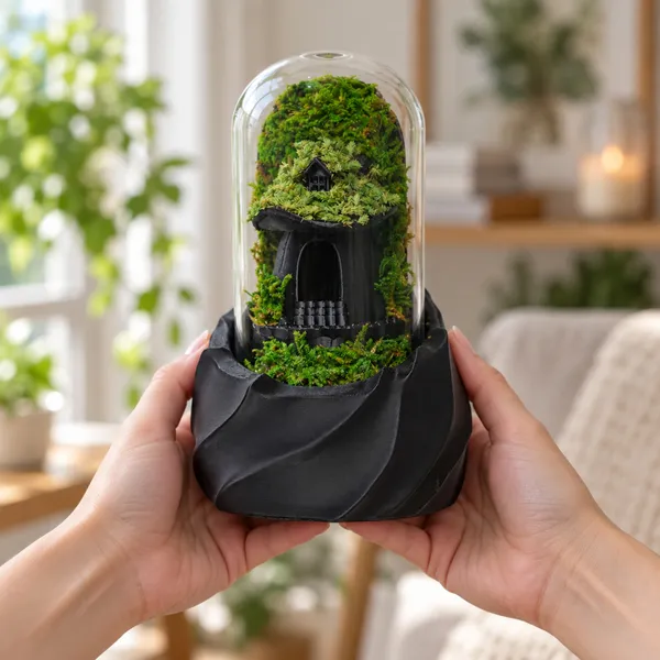 Polymer_Glass_Gothic_Moss_Miniature_House_Black_For_Glass_Dome_Decor