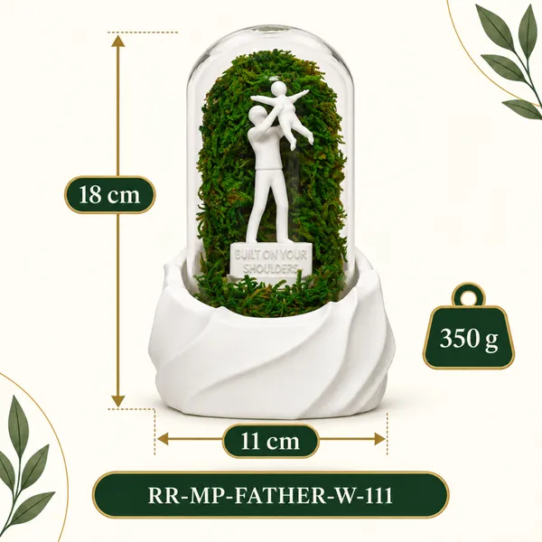 Polymer_Glass_Dome_White_Father_Figurine_Preserved_Moss_Decor