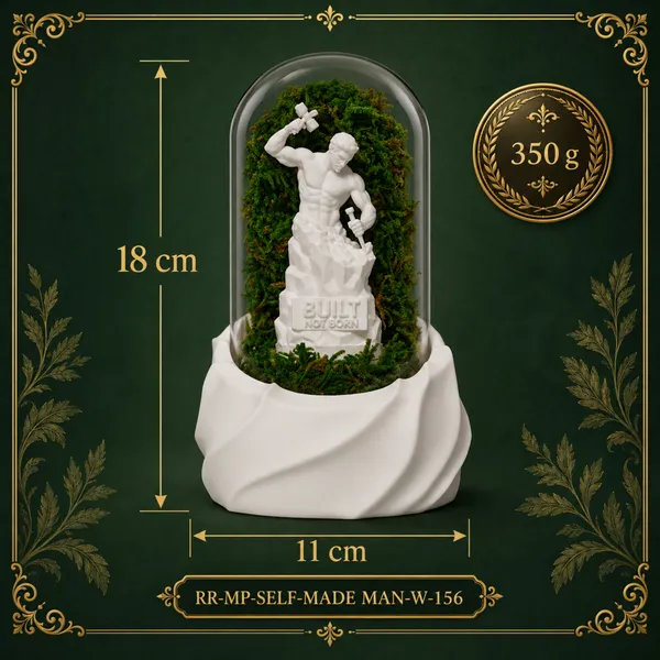 Polymer_Glass_Contemporary_Moss_Warrior_Figurine_White_For_Glass_Dome_Decor