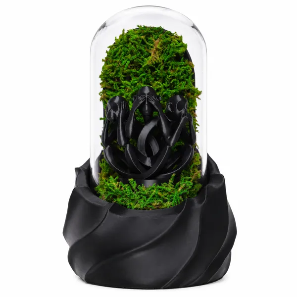 Polymer_Glass_Contemporary_Moss_Three_Monkeys_Black_For_Glass_Dome_Decor