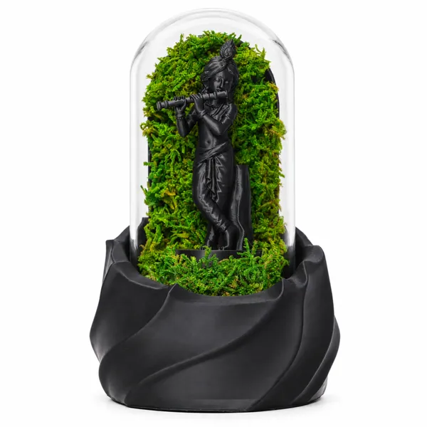 Polymer_Glass_Spiritual_Moss_Krishna_Flute_Player_Black_For_Glass_Dome_Decor