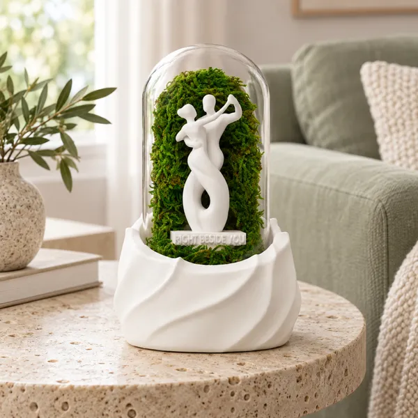 Polymer_Glass_Dome_White_Dancing_Couple_Preserved_Moss_Decor