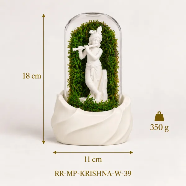 Polymer_Glass_Spiritual_Moss_Krishna_Flute_Player_White_For_Glass_Dome_Decor