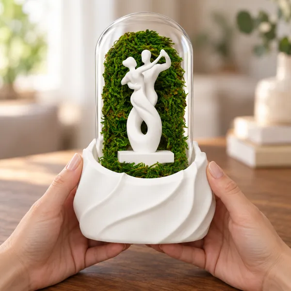 Polymer_Glass_Dome_White_Dancing_Couple_Preserved_Moss_Decor