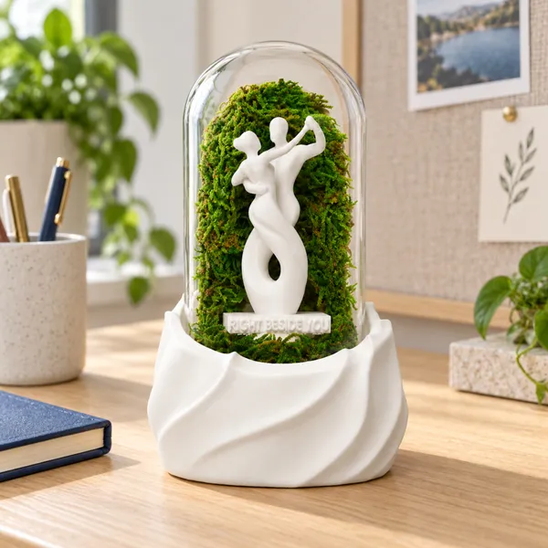 Polymer_Glass_Dome_White_Dancing_Couple_Preserved_Moss_Decor