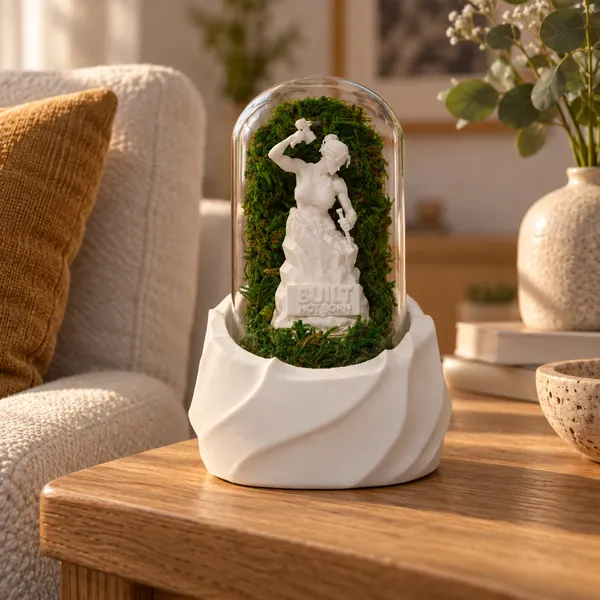 Polymer_Glass_Dome_White_Self_Made_Woman_Preserved_Moss_Decor