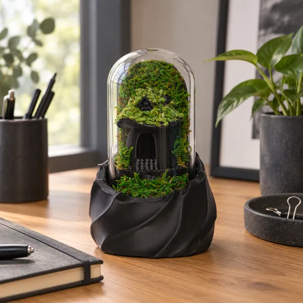 Polymer_Glass_Gothic_Moss_Miniature_House_Black_For_Glass_Dome_Decor