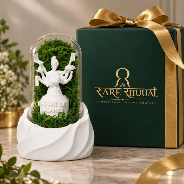 Polymer_Glass_Dome_White_Mother_Figurine_Preserved_Moss_Decor