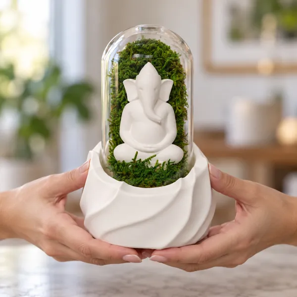 Polymer_Glass_Spiritual_Moss_Ganesha_White_For_Glass_Dome_Decor