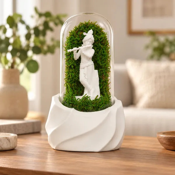 Polymer_Glass_Spiritual_Moss_Krishna_Flute_Player_White_For_Glass_Dome_Decor