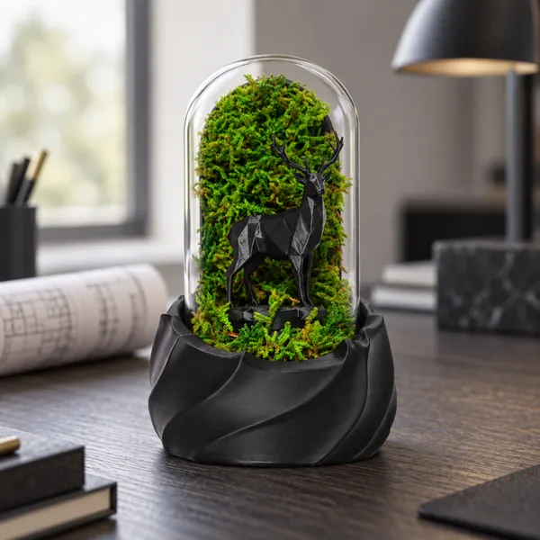 Polymer_Glass_Woodland_Moss_Deer_Black_For_Glass_Dome_Decor