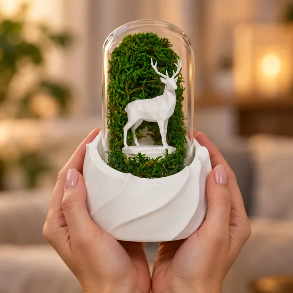 Polymer_Glass_Woodland_Moss_Deer_White_For_Glass_Dome_Decor