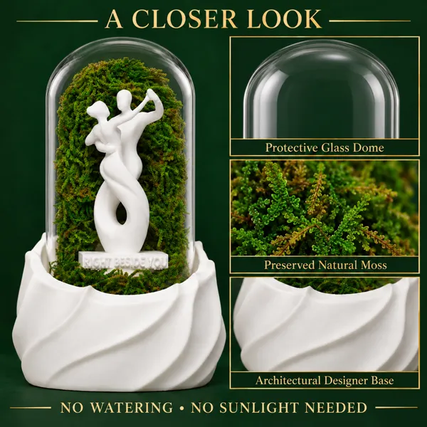 Polymer_Glass_Dome_White_Dancing_Couple_Preserved_Moss_Decor