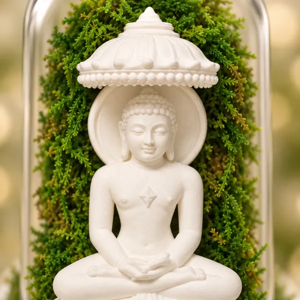 Polymer_Glass_Spiritual_Moss_Mahaveer_White_For_Glass_Dome_Decor