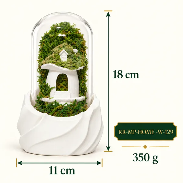Polymer_Glass_Woodland_Moss_Miniature_House_White_For_Glass_Dome_Decor