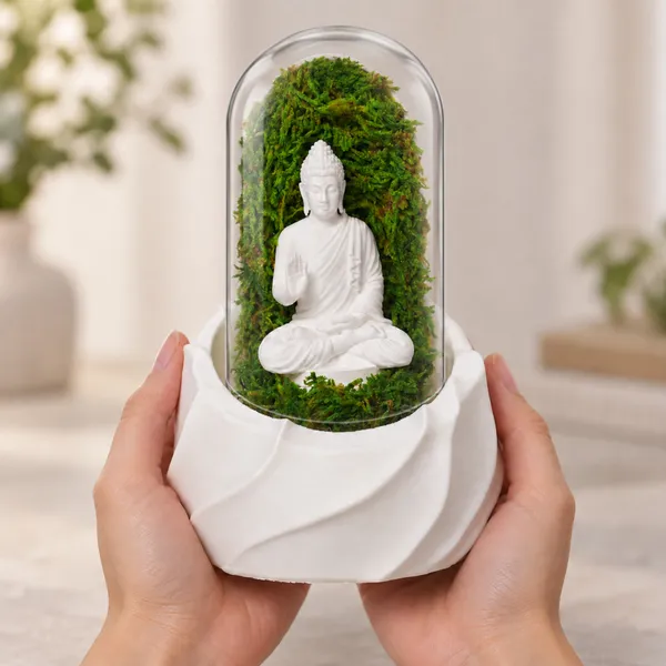 Polymer_Glass_Dome_White_Buddha_Preserved_Moss_Decor