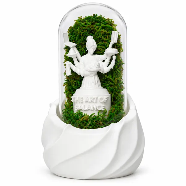 Polymer_Glass_Dome_White_Mother_Figurine_Preserved_Moss_Decor