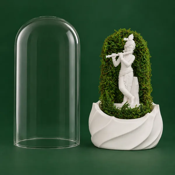 Polymer_Glass_Spiritual_Moss_Krishna_Flute_Player_White_For_Glass_Dome_Decor