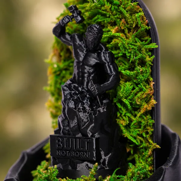 Polymer_Glass_Contemporary_Moss_Warrior_Figurine_Black_For_Glass_Dome_Decor