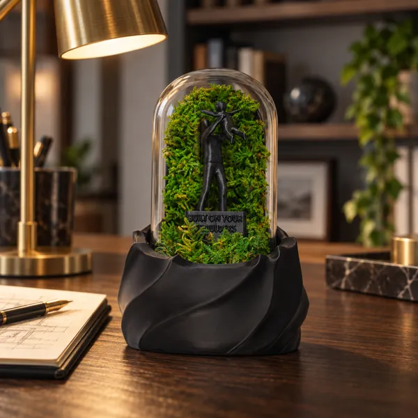 Polymer_Glass_Contemporary_Moss_Couple_Figurine_Black_For_Glass_Dome_Decor