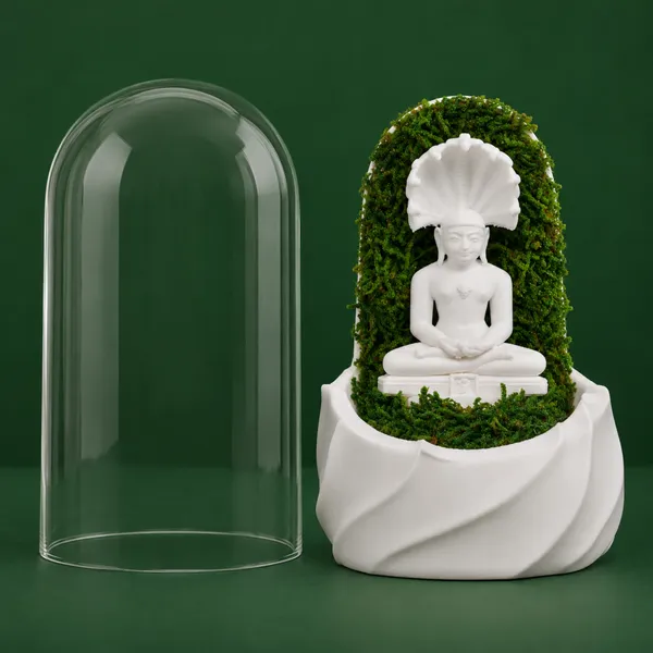 Polymer_Glass_Dome_White_Parshwanath_Preserved_Moss_Decor