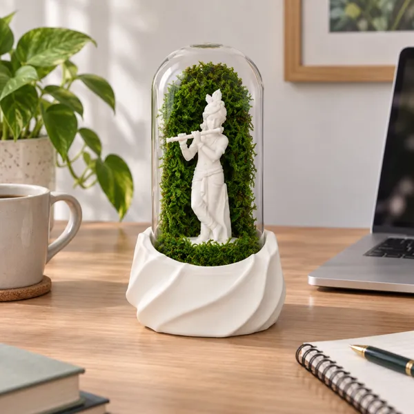 Polymer_Glass_Spiritual_Moss_Krishna_Flute_Player_White_For_Glass_Dome_Decor