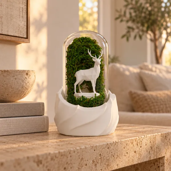 Polymer_Glass_Woodland_Moss_Deer_White_For_Glass_Dome_Decor