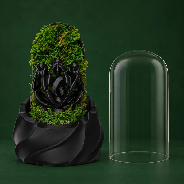 Polymer_Glass_Contemporary_Moss_Three_Monkeys_Black_For_Glass_Dome_Decor