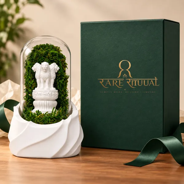 Polymer_Glass_Dome_White_Ashoka_Emblem_Preserved_Moss_Decor
