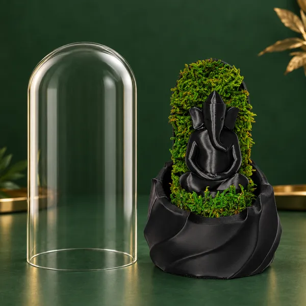 Polymer_Glass_Dome_Black_Ganesha_Preserved_Moss_Decor