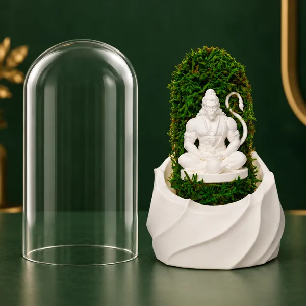 Polymer_Glass_Spiritual_Moss_Lord_Hanuman_White_For_Glass_Dome_Decor