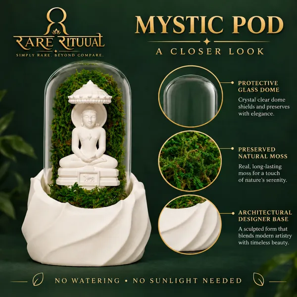 Polymer_Glass_Spiritual_Moss_Mahaveer_White_For_Glass_Dome_Decor