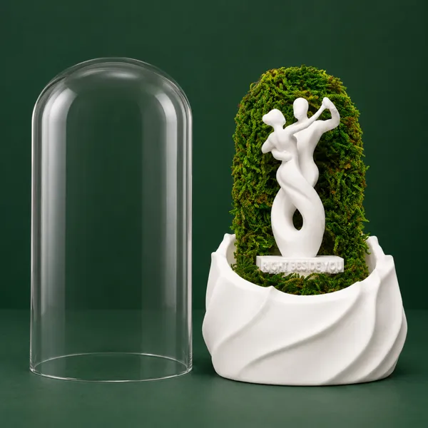 Polymer_Glass_Dome_White_Dancing_Couple_Preserved_Moss_Decor