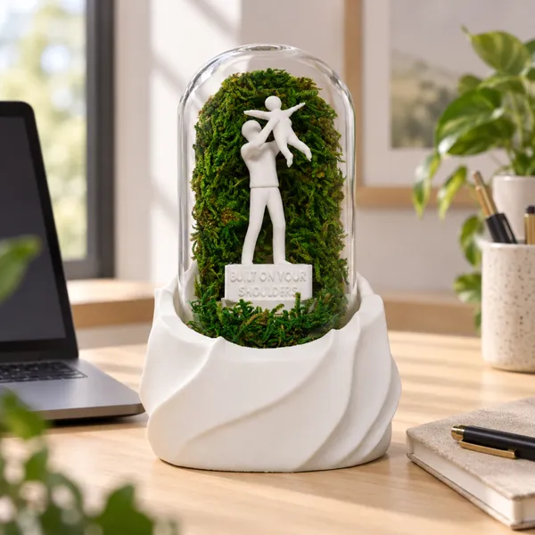 Polymer_Glass_Dome_White_Father_Figurine_Preserved_Moss_Decor