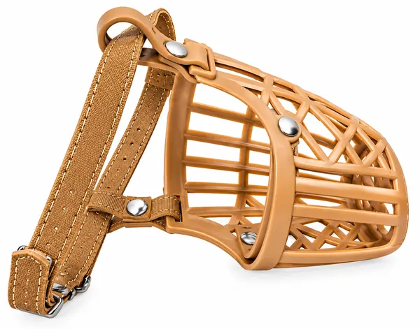 Tan_Pvc_Basket-Style_Adjustable_Dog_Muzzle_Pack_Of_7