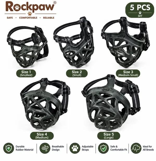 Black_Rubber_Cage-Style_Adjustable_Dog_Muzzle_Set_Pack_Of_5
