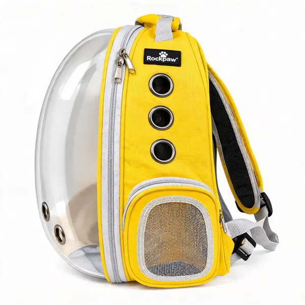 Yellow_Polyester_Bubble_Dome_Pet_Carrier_Backpack