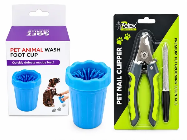 Blue_Pet_Paw_Wash_Cup_Nail_Clipper_Grooming_Kit_For_Dogs_Cats_Pack_Of_2
