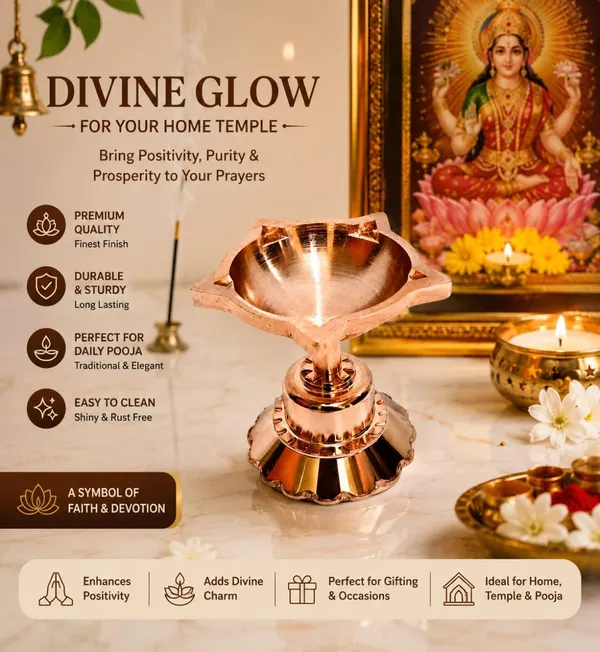 Brass_Traditional_Table_Diya_Copper_Finish