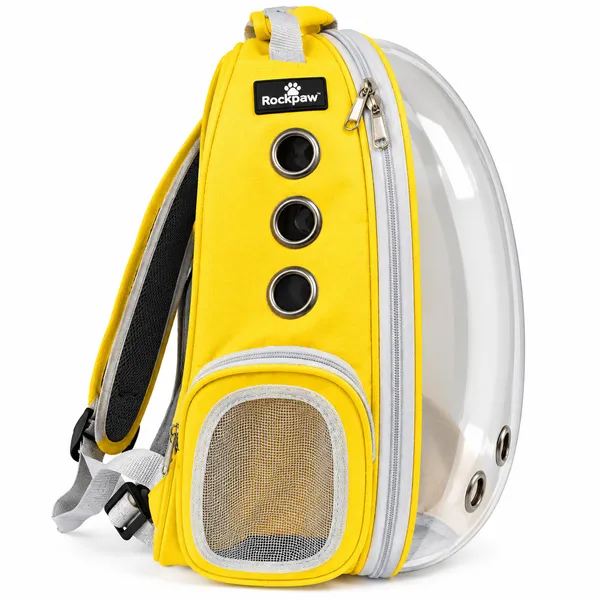 Yellow_Polyester_Bubble_Dome_Pet_Carrier_Backpack