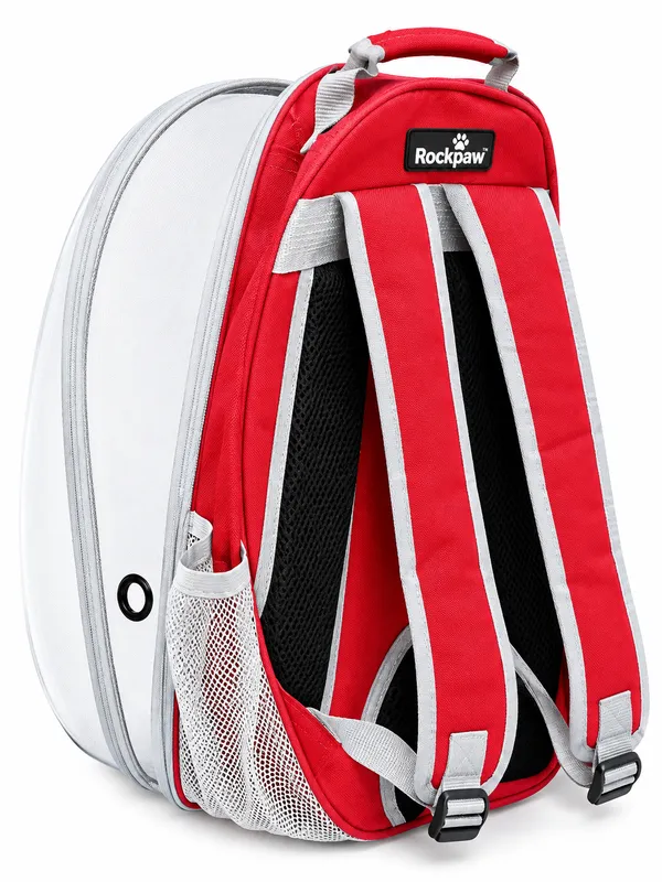 Red_Polyester_Transparent_Bubble_Pet_Carrier_Backpack