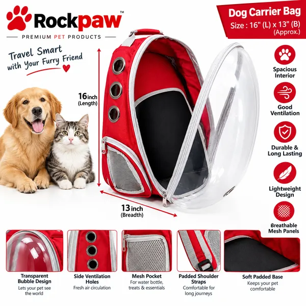 Red_Polyester_Transparent_Bubble_Pet_Carrier_Backpack